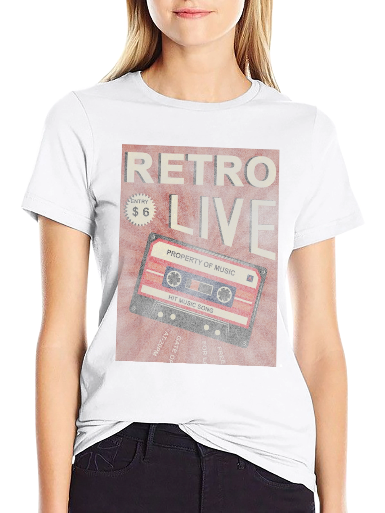 Retro Live Cassette Tape Graphic Tee