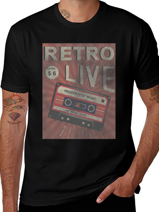 Retro Live Cassette Tape Graphic Tee