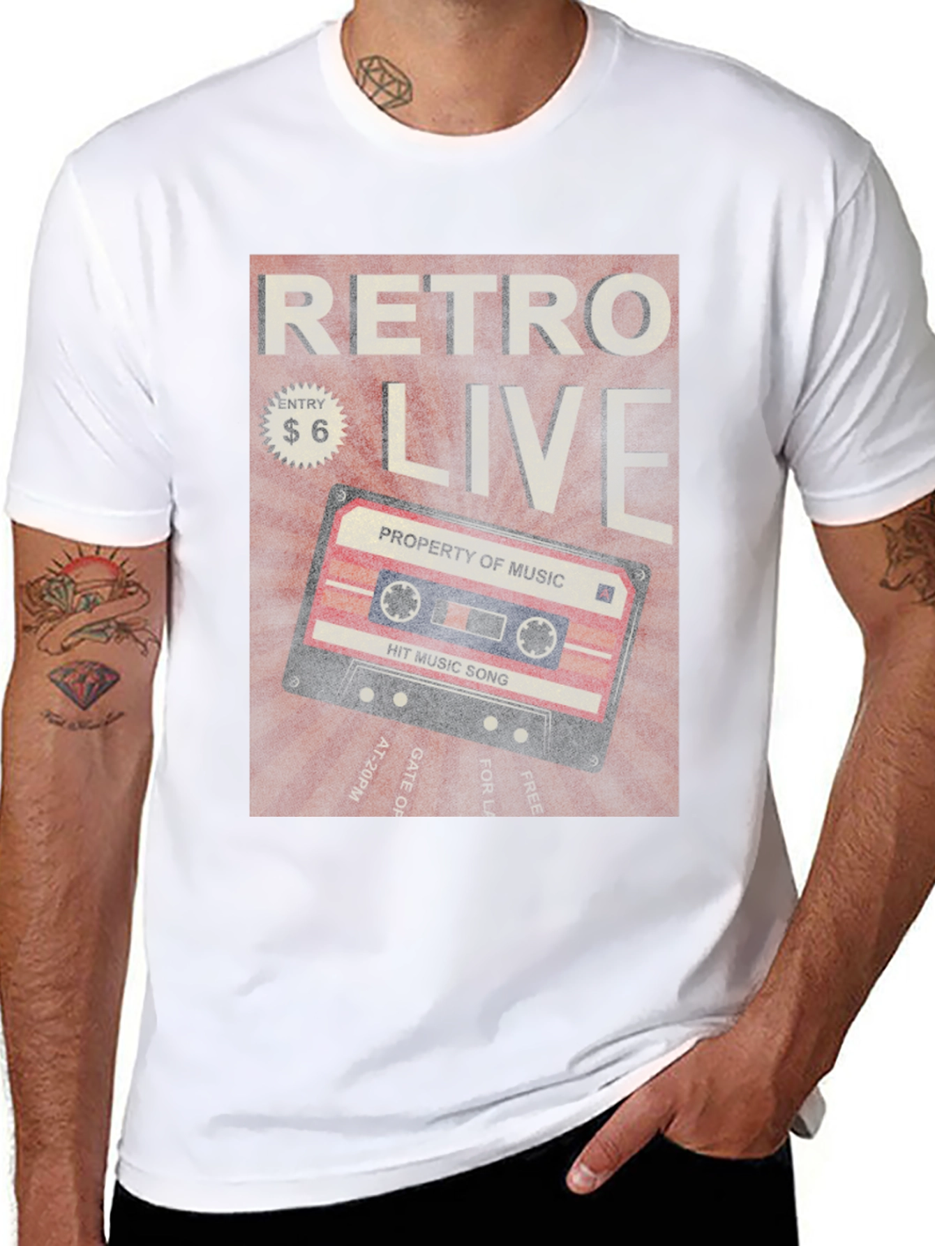 Retro Live Cassette Tape Graphic Tee