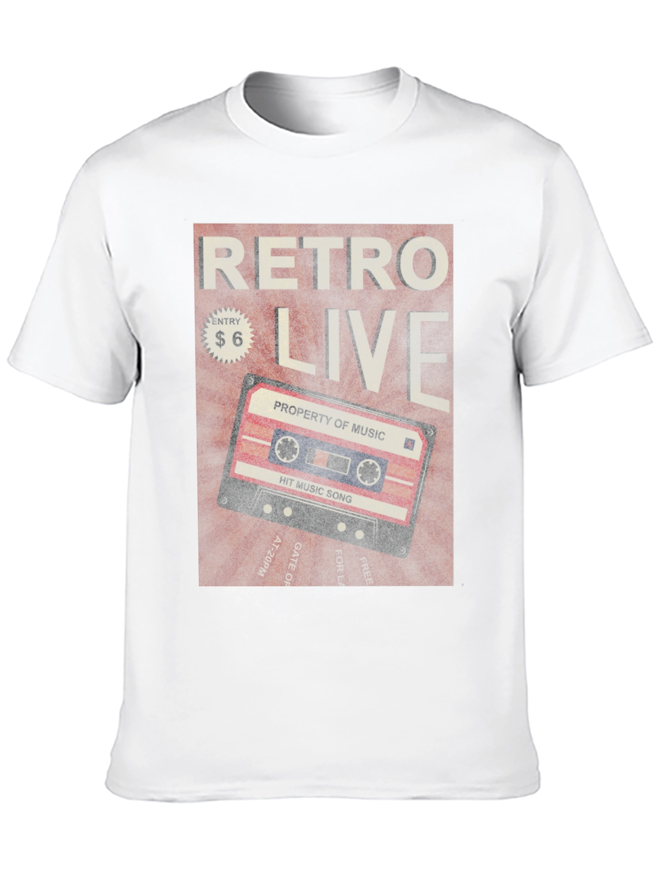 Retro Live Cassette Tape Graphic Tee