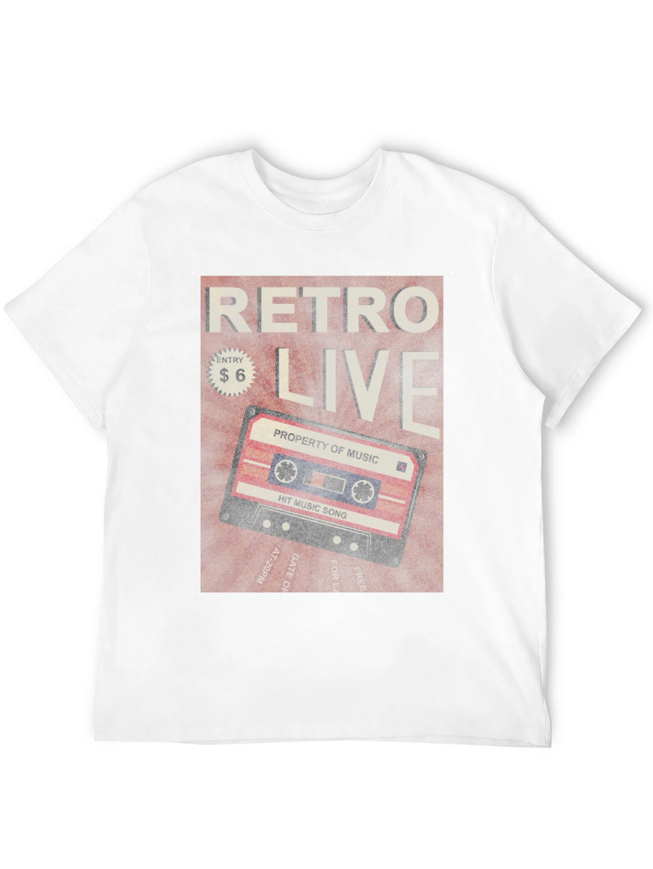 Retro Live Cassette Tape Graphic Tee