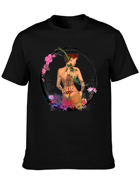 Floral Tattoo Art Graphic T-Shirt