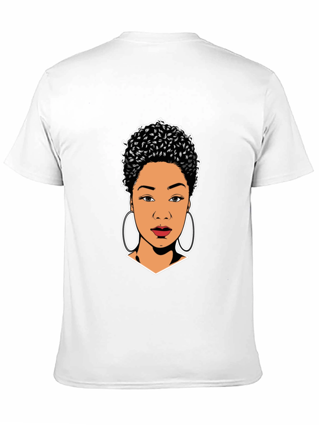 Stylish Black T-Shirt with Woman Portrait Graphic