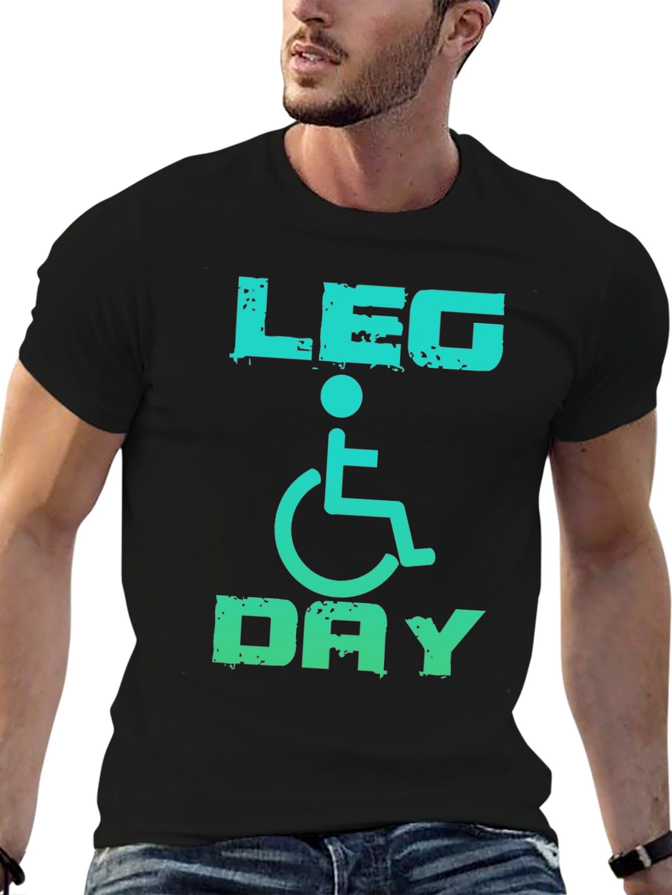 Leg Day Wheelchair T-Shirt: Funny Gym Workout Tee