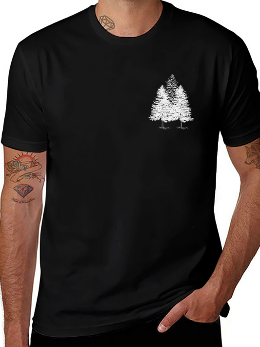 Evergreen Tree Graphic Tee - Classic Black T-Shirt