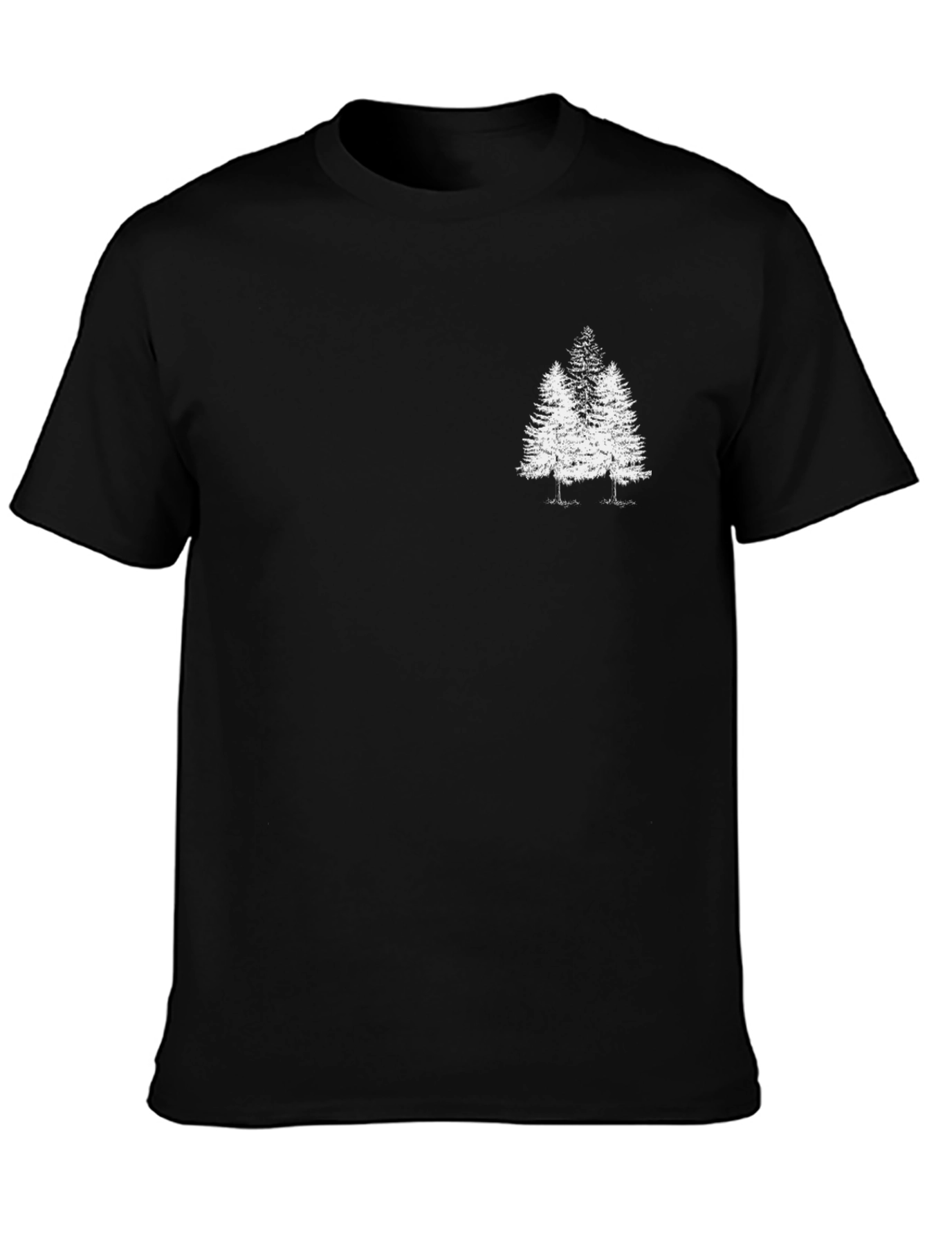Evergreen Tree Graphic Tee - Classic Black T-Shirt
