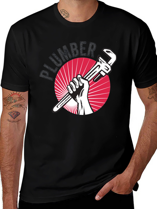 Plumber Graphic Tee - Black Cotton Comfort