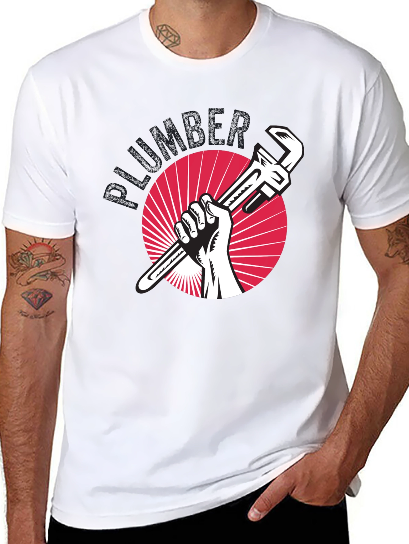 Plumber Graphic Tee - Black Cotton Comfort