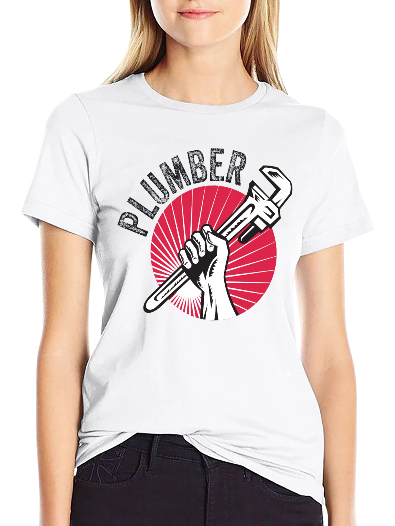 Plumber Graphic Tee - Black Cotton Comfort