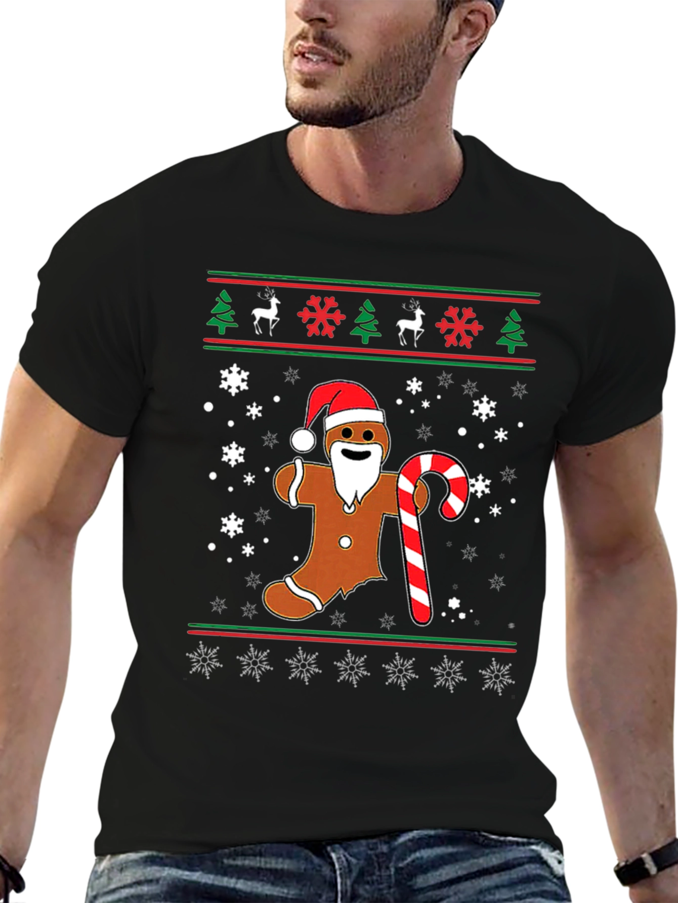 Gingerbread Man Christmas Ugly T-Shirt