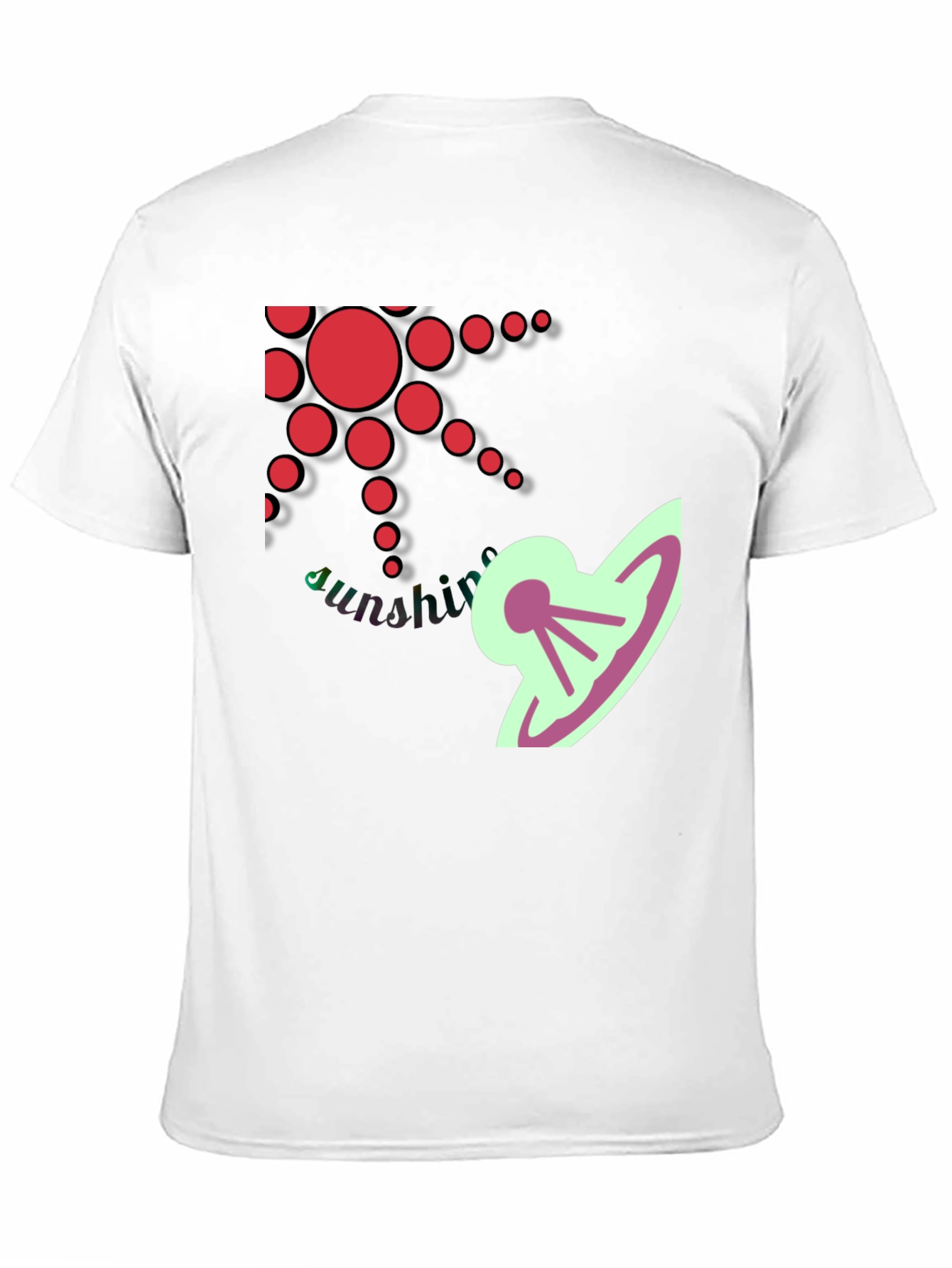 Stylish Black T-Shirt with Sun and UFO Design