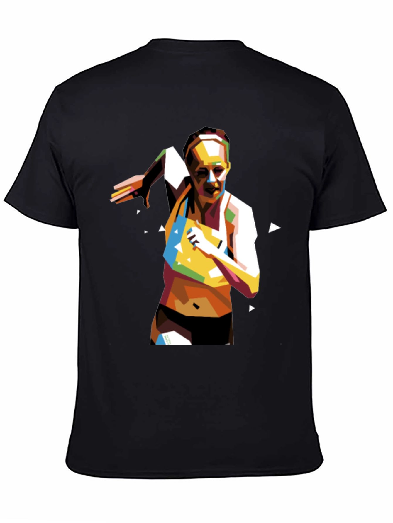 Geometric Runner Graphic Tee - Black
