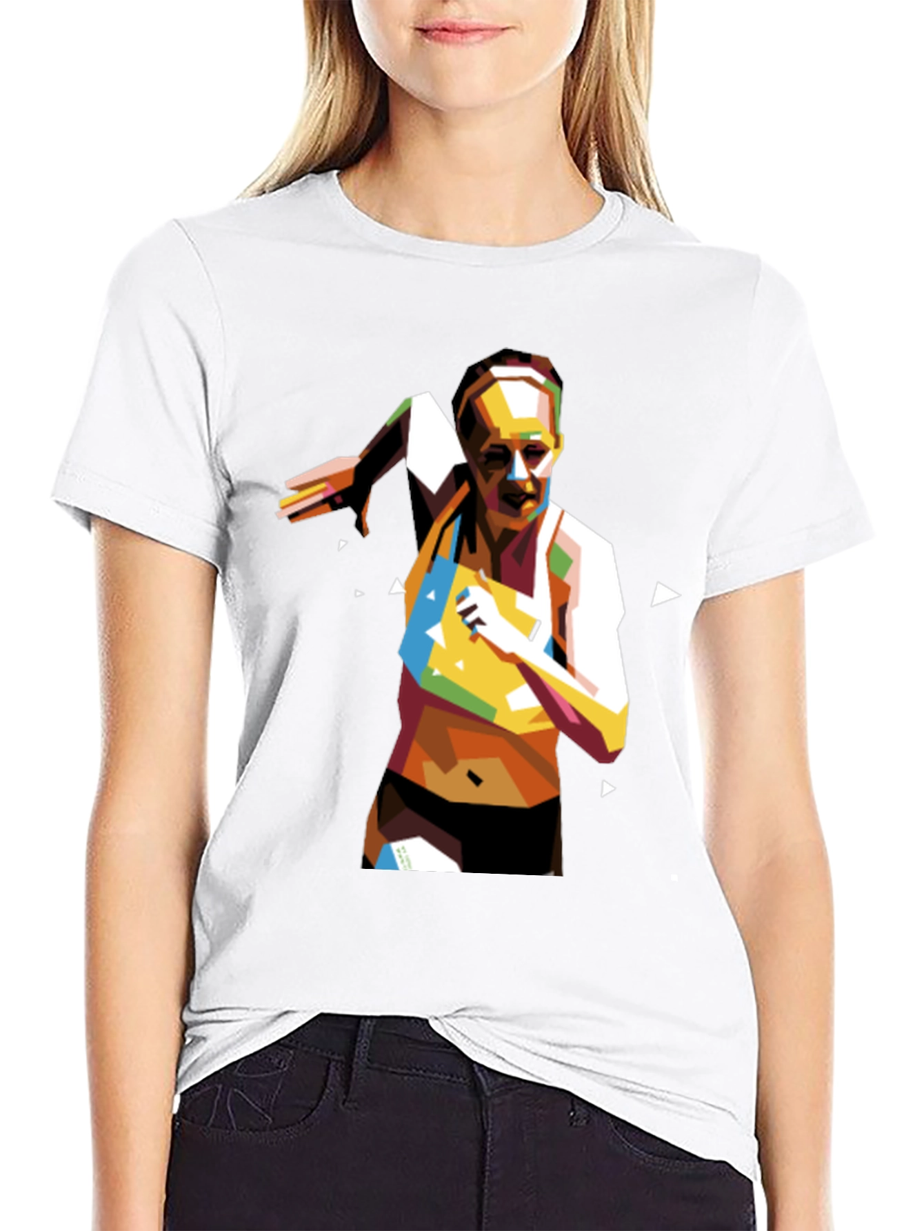 Geometric Runner Graphic Tee - Black