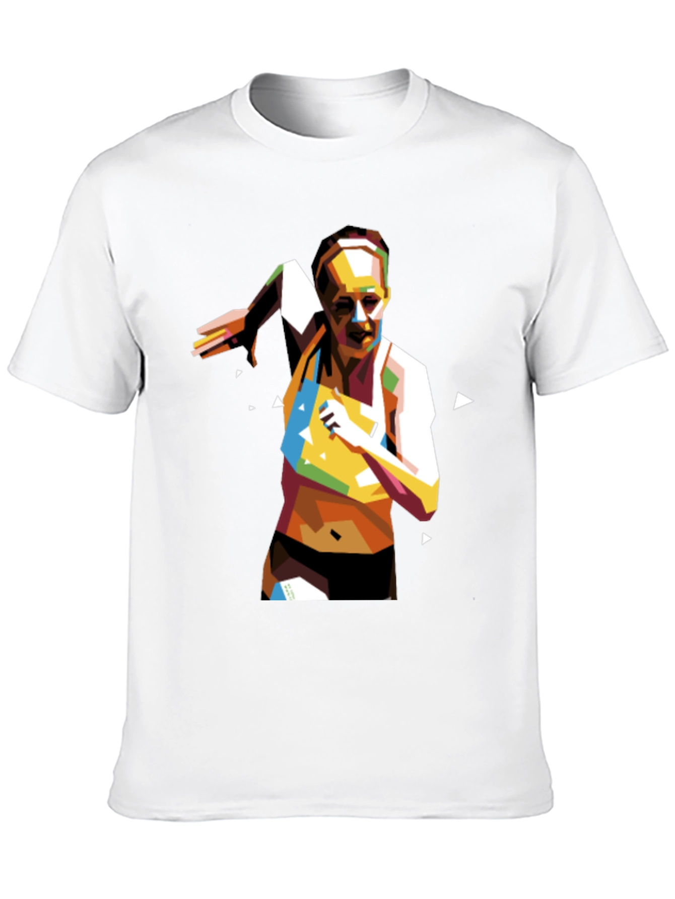 Geometric Runner Graphic Tee - Black