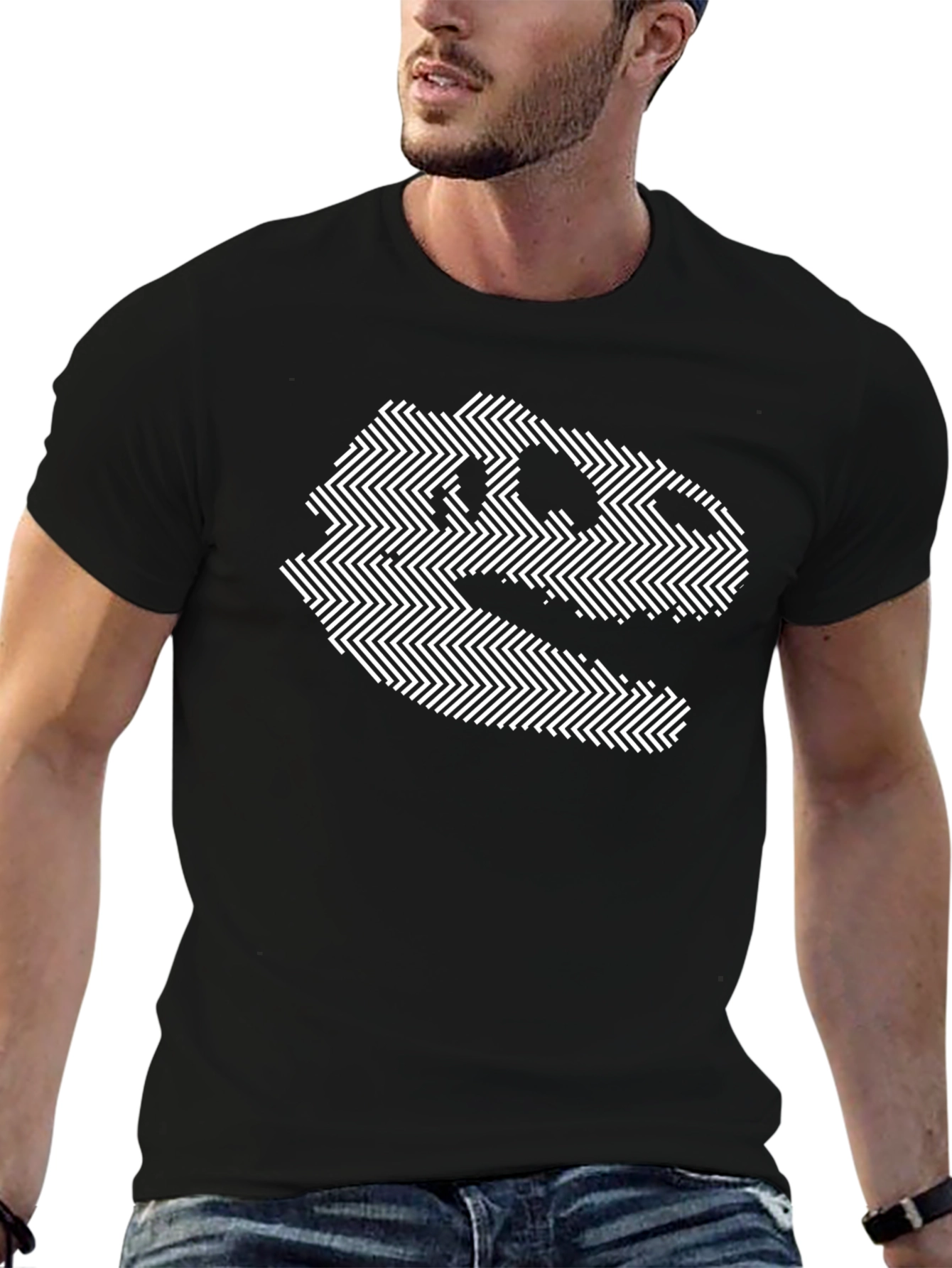 Dino Skull Graphic Tee - Black