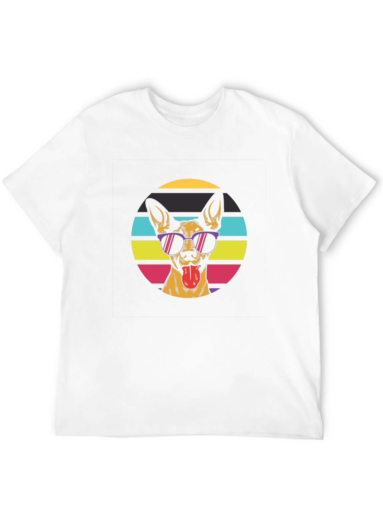 Cool Dog Retro Sunset Black T-Shirt