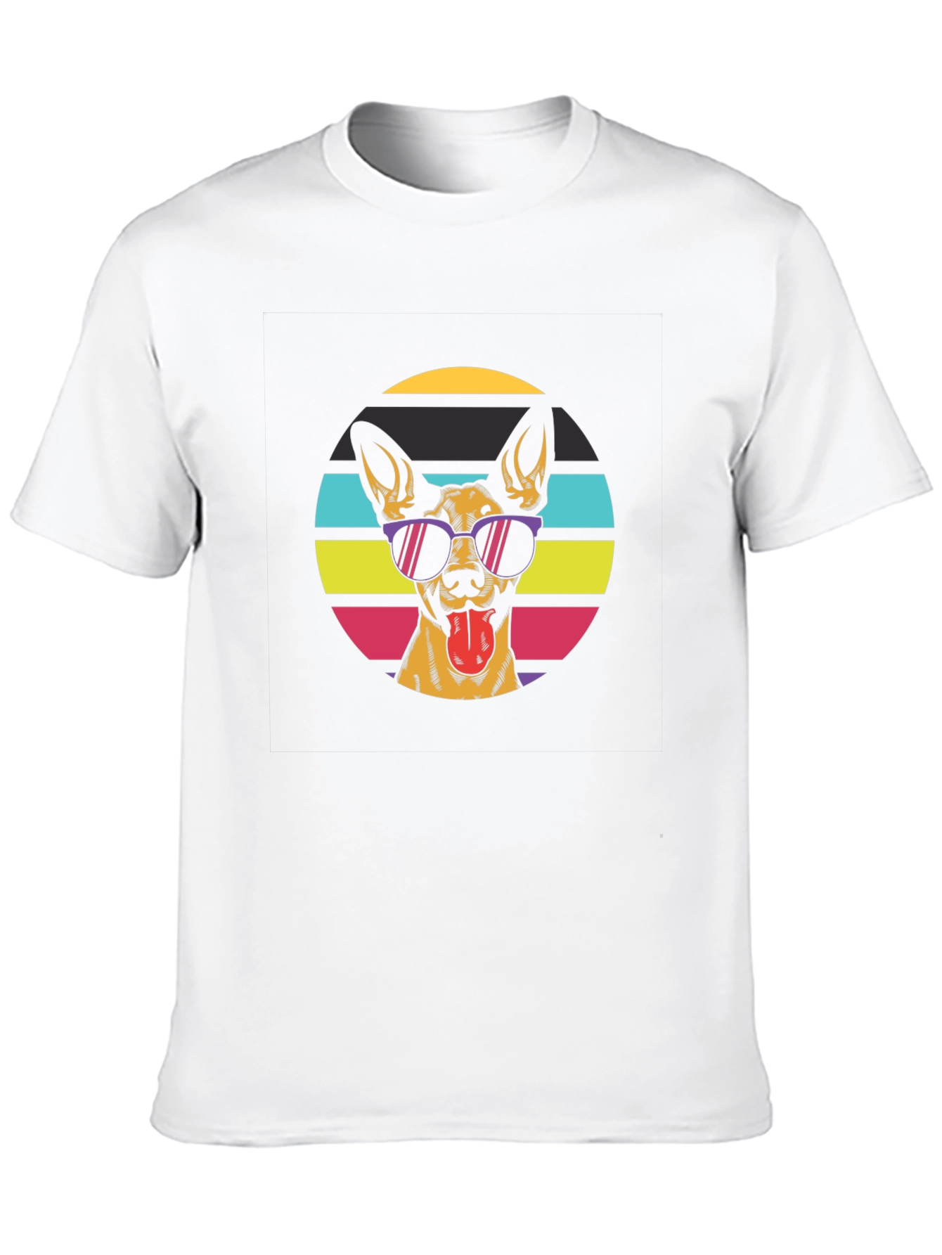 Cool Dog Retro Sunset Black T-Shirt