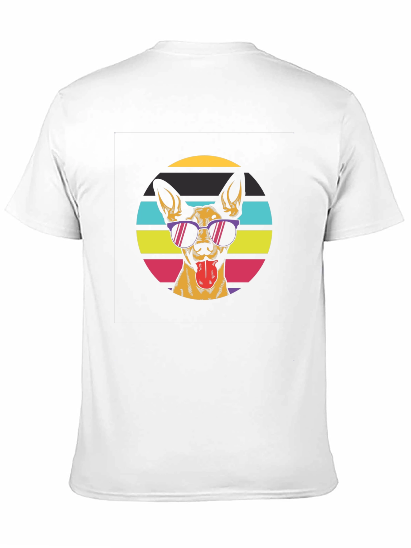 Cool Dog Retro Sunset Black T-Shirt