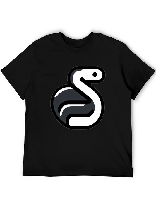 Python Logo Graphic Tee - Black Cotton Blend
