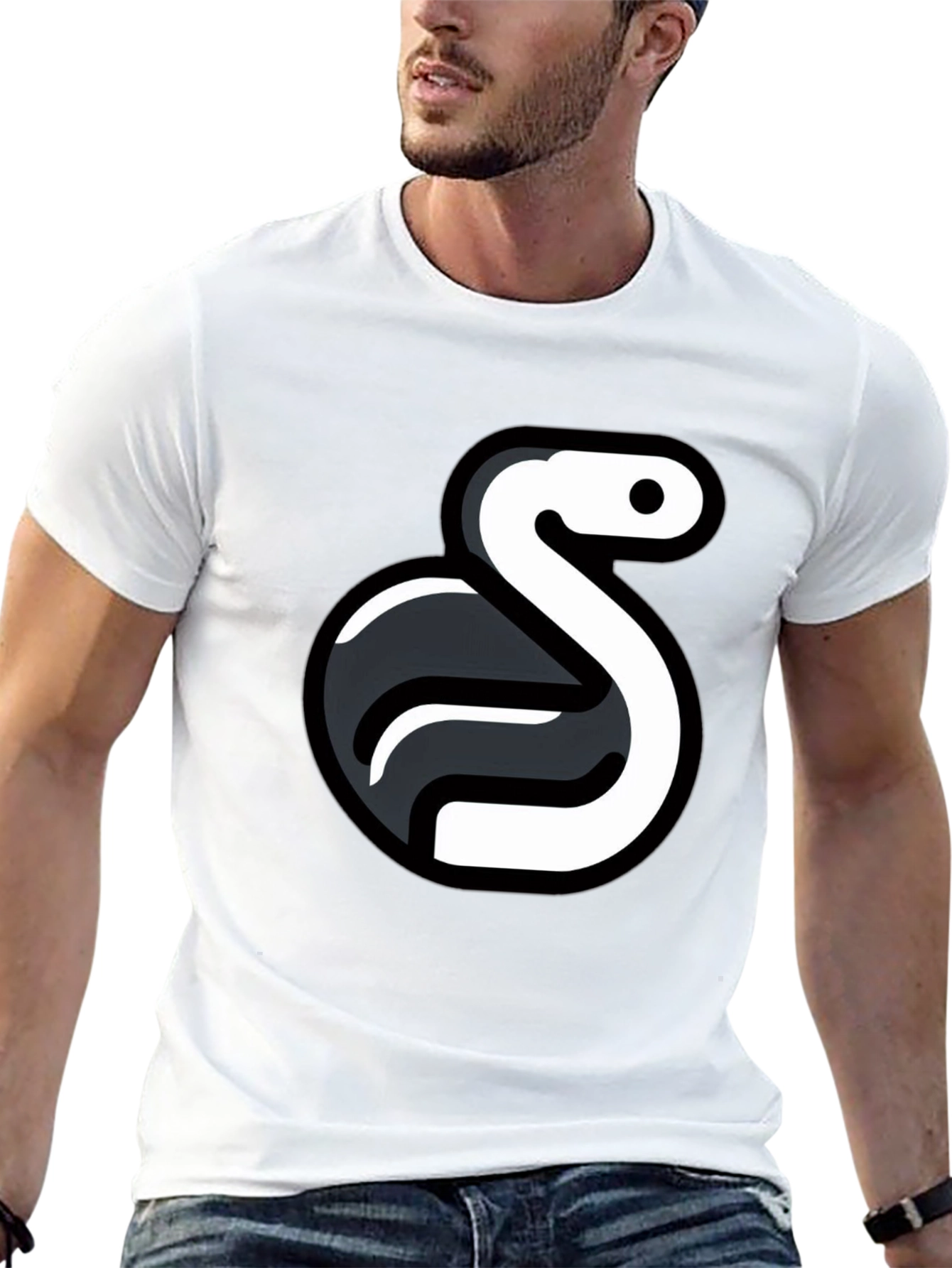 Python Logo Graphic Tee - Black Cotton Blend