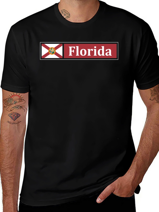Florida State Flag T-Shirt - Black Cotton Tee