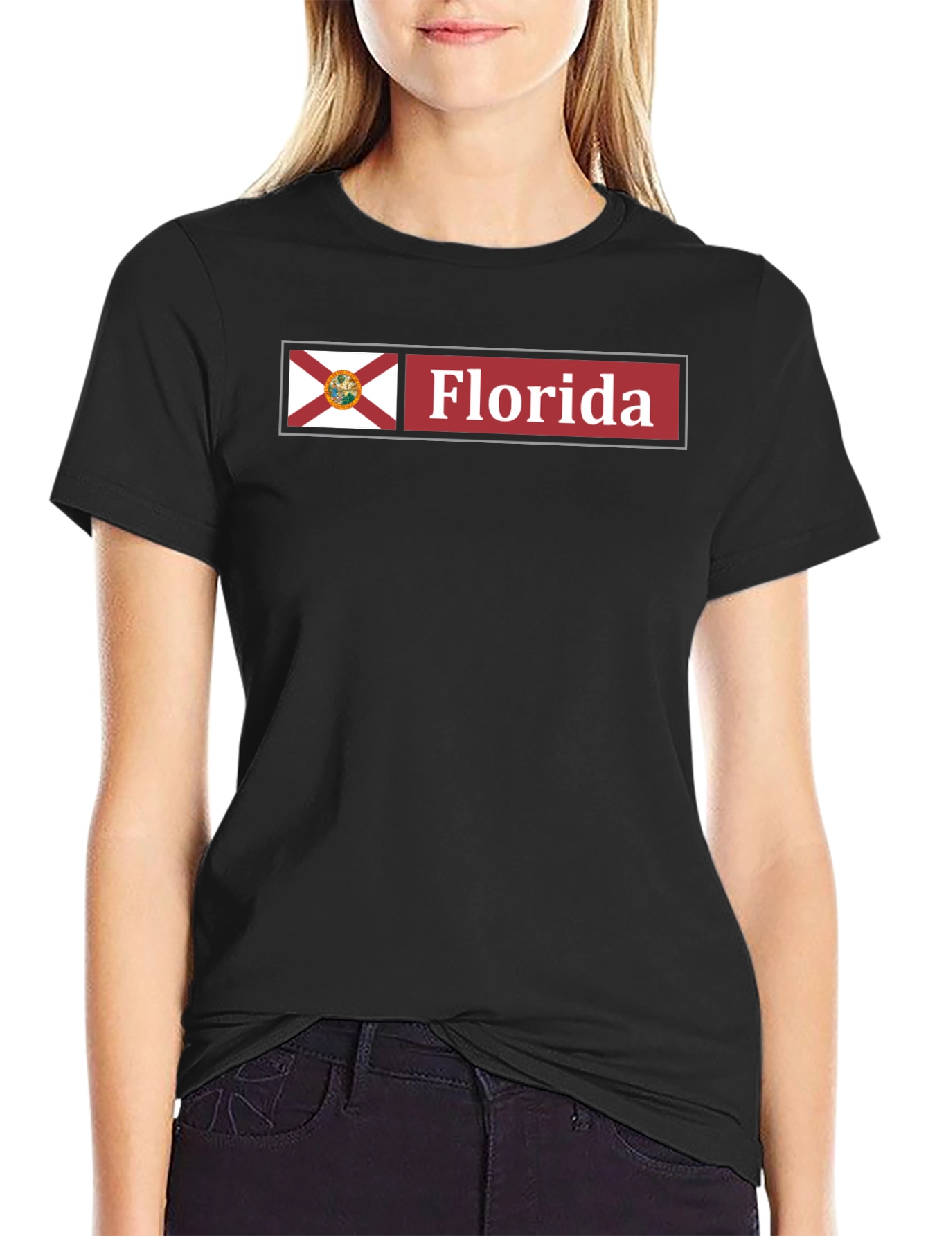 Florida State Flag T-Shirt - Black Cotton Tee
