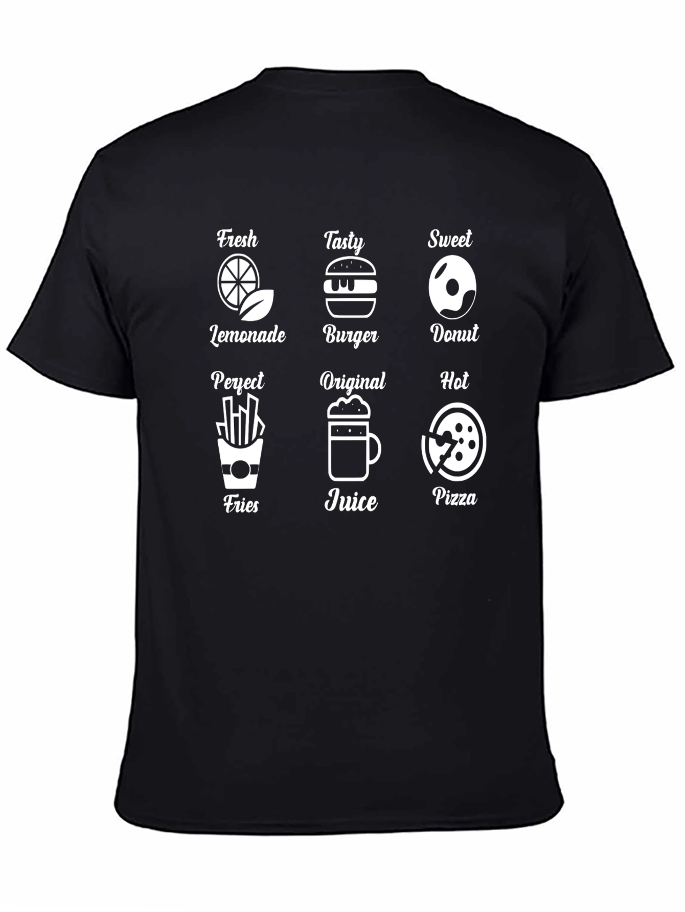 Mens Black Food Icon T-Shirt