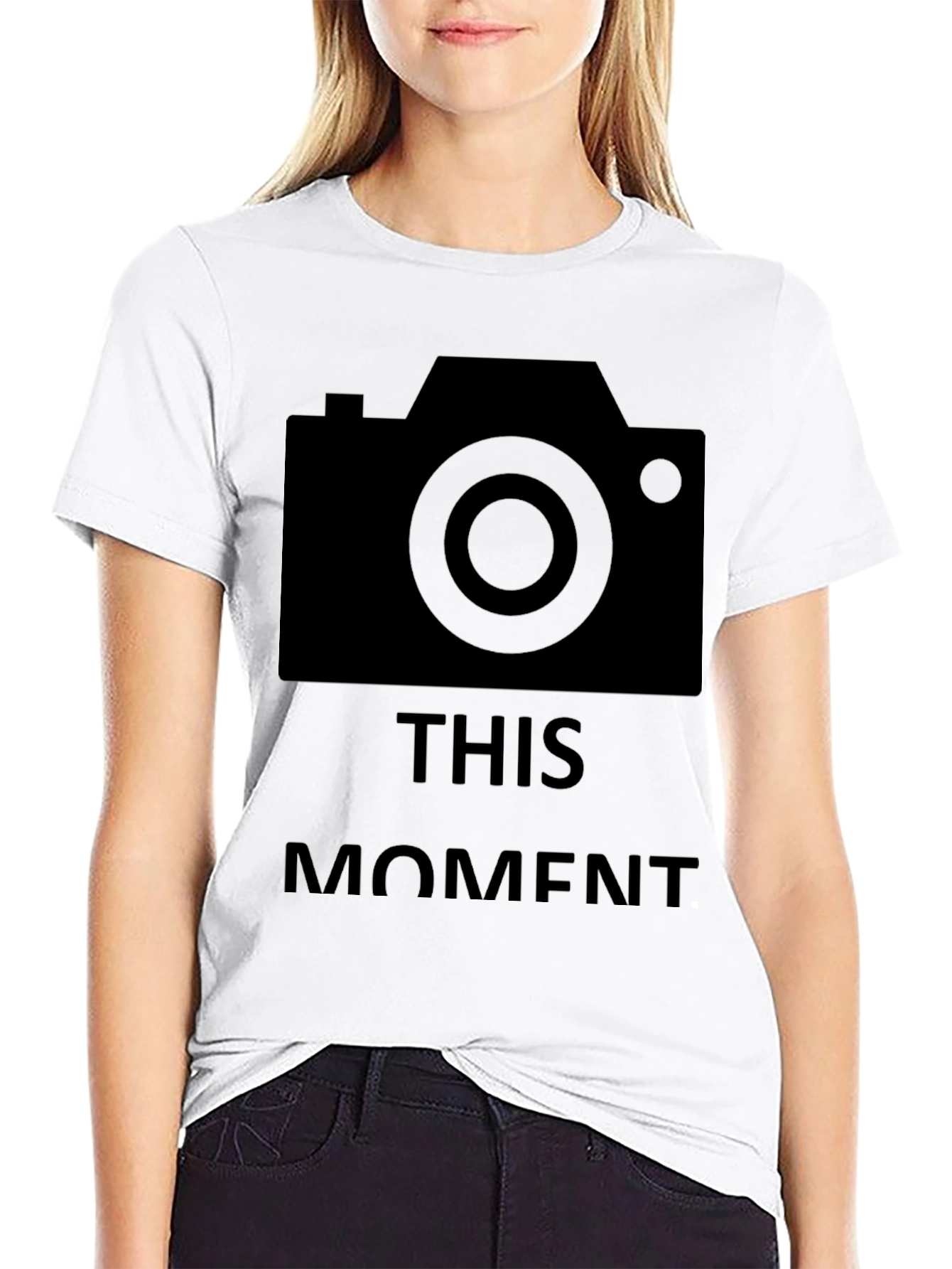Camera This Moment Black Graphic T-Shirt