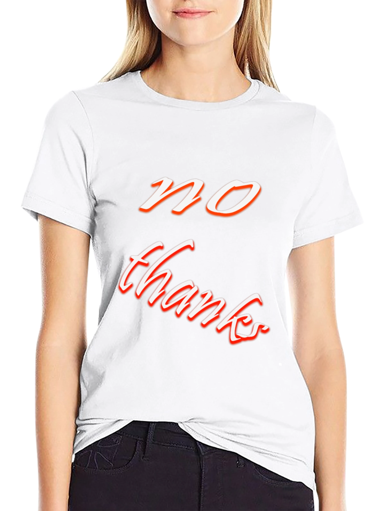 No Thanks Graphic Tee - Black Casual T-Shirt