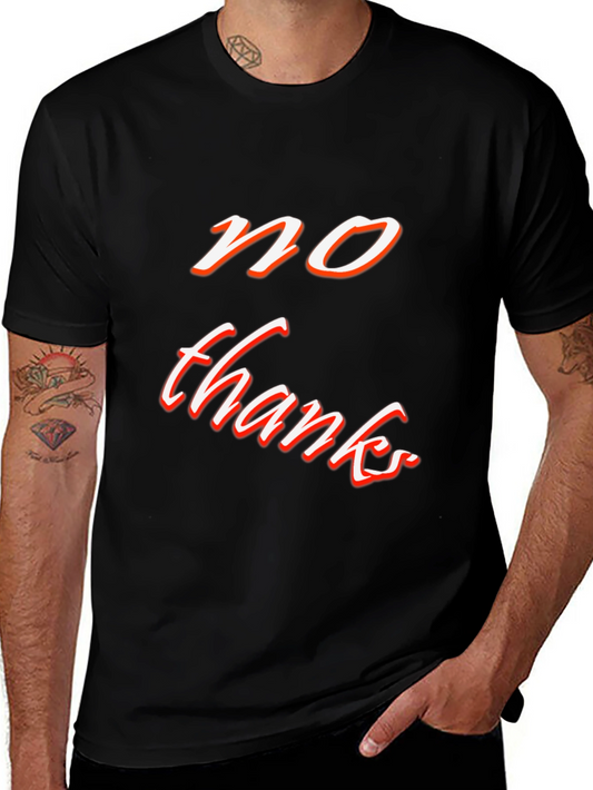 No Thanks Graphic Tee - Black Casual T-Shirt