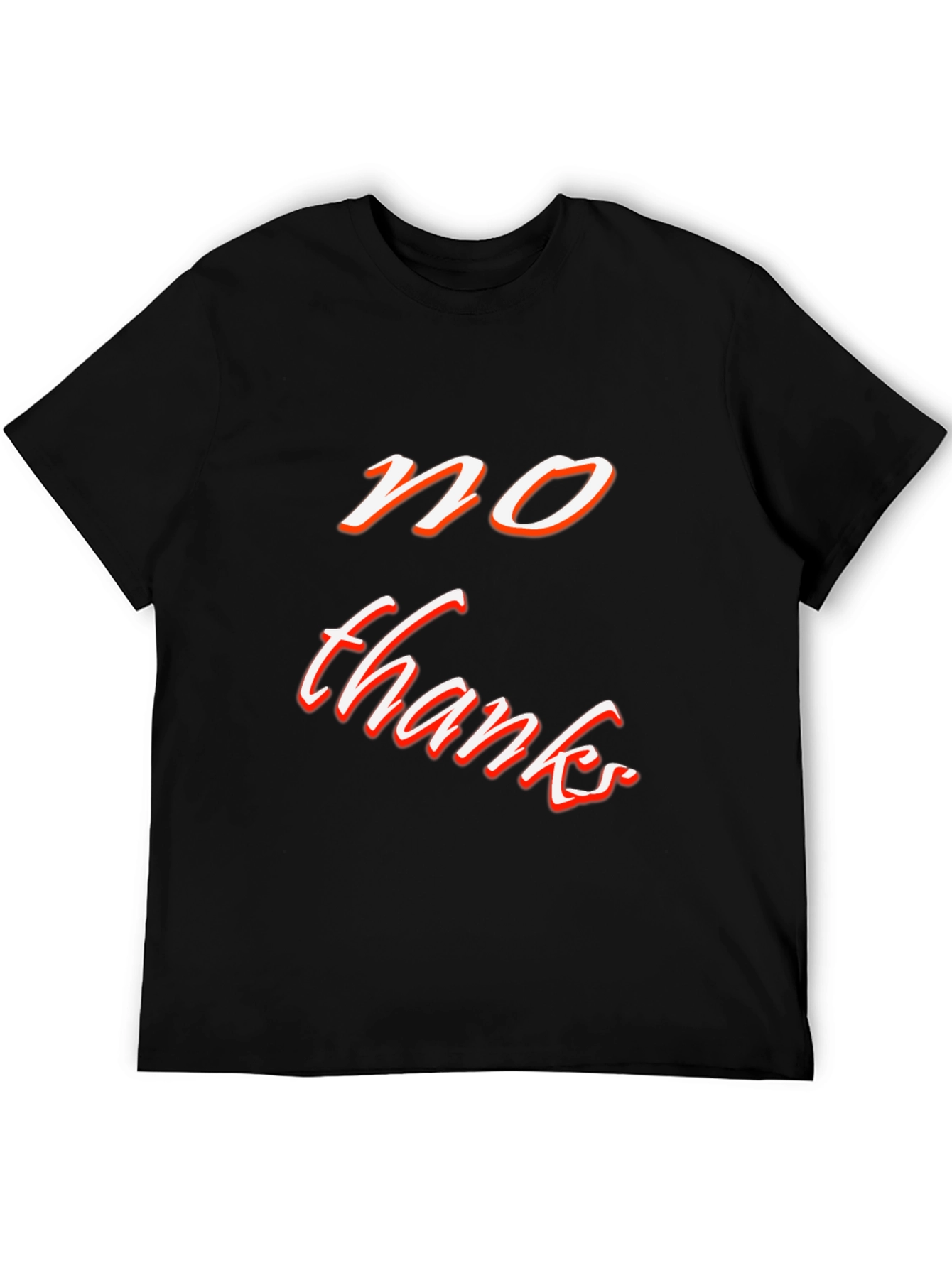 No Thanks Graphic Tee - Black Casual T-Shirt