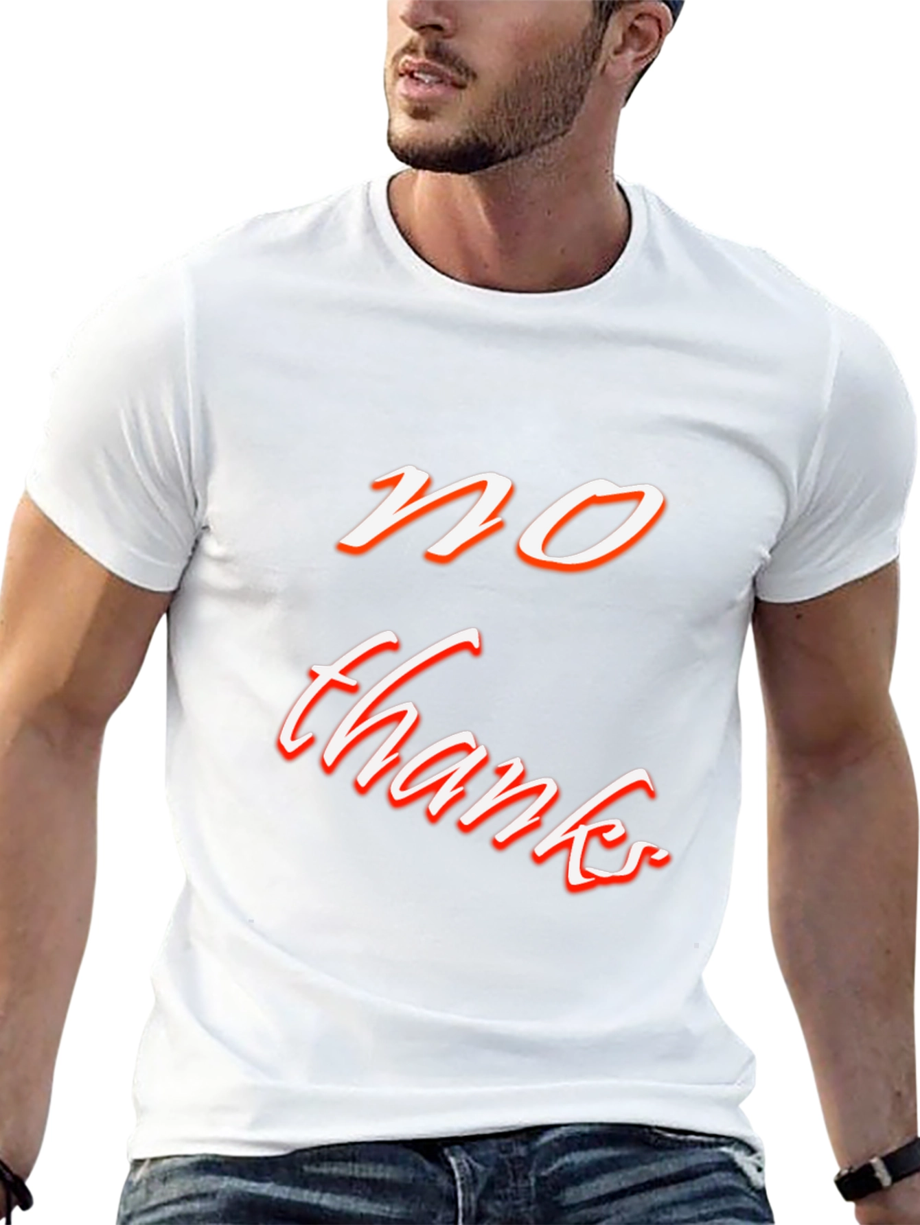 No Thanks Graphic Tee - Black Casual T-Shirt