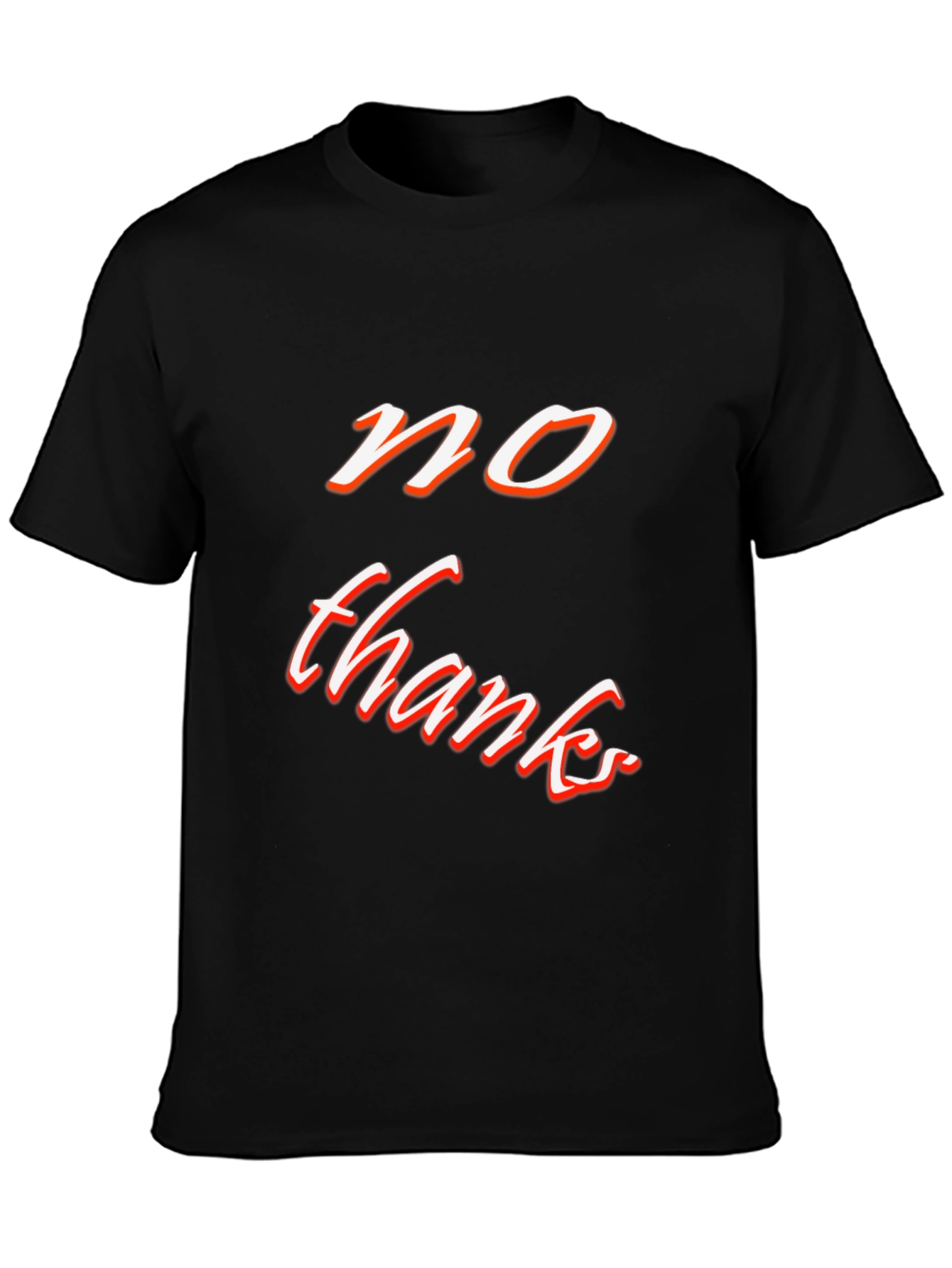No Thanks Graphic Tee - Black Casual T-Shirt