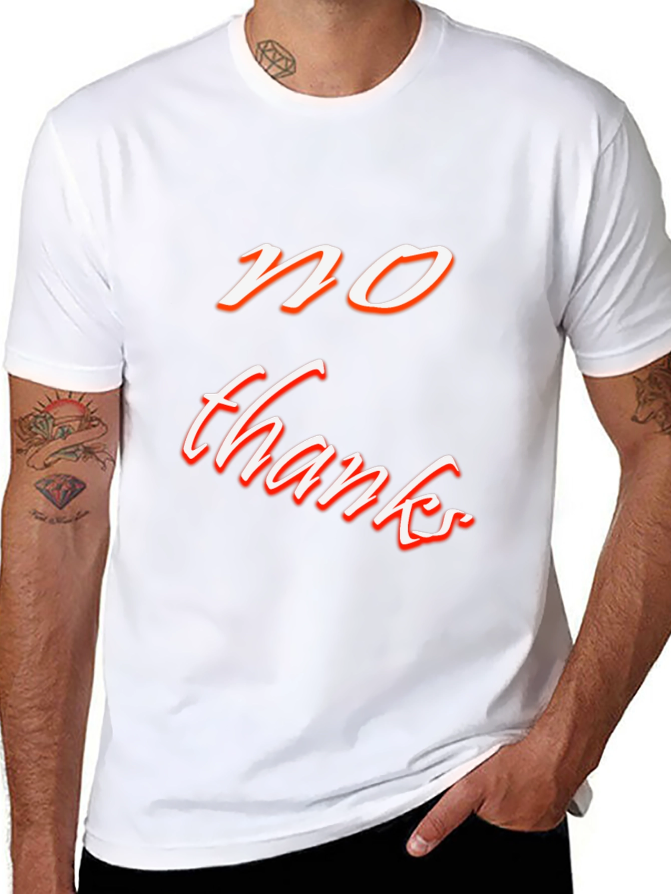 No Thanks Graphic Tee - Black Casual T-Shirt