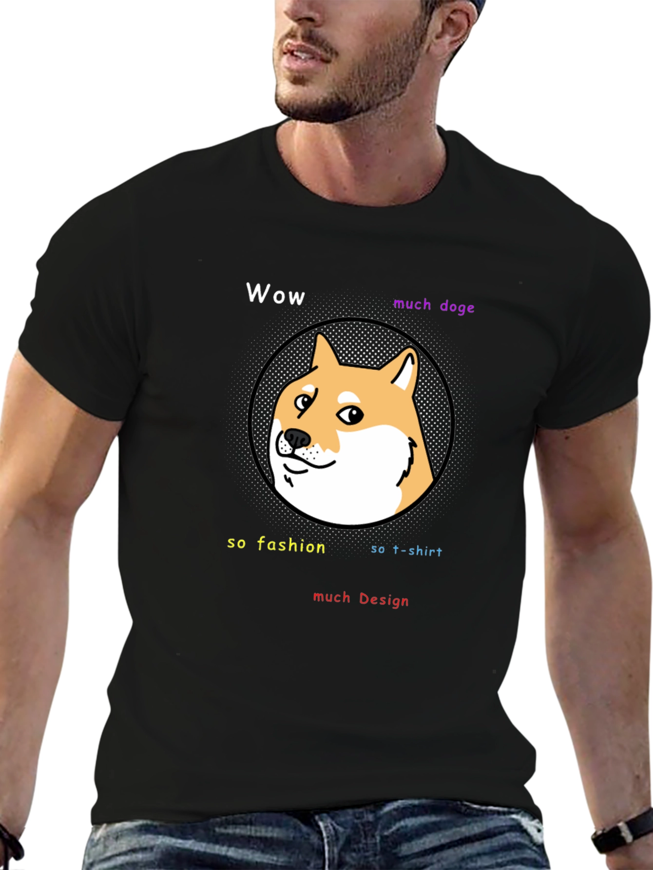 Wow Much Doge Meme T-Shirt - Black