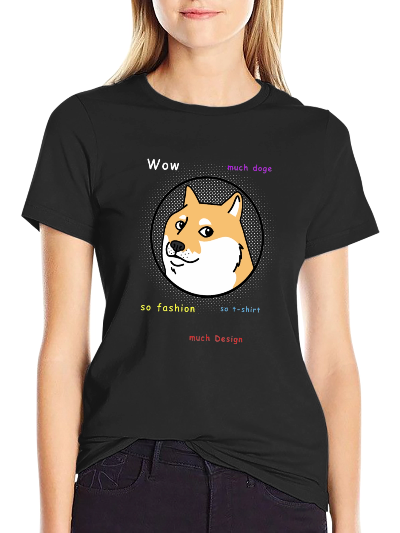 Wow Much Doge Meme T-Shirt - Black