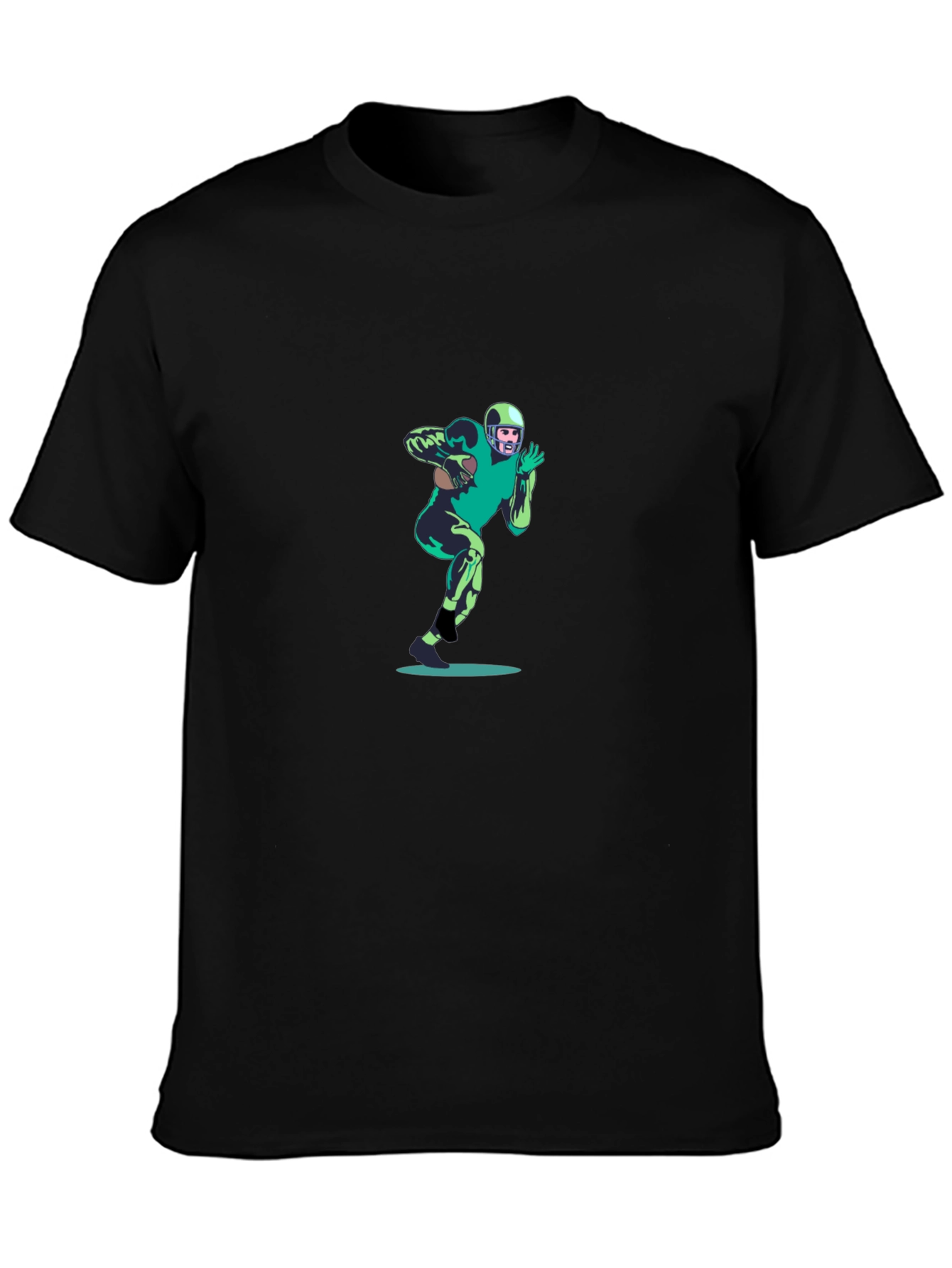 Football Player Graphic Black T-Shirt