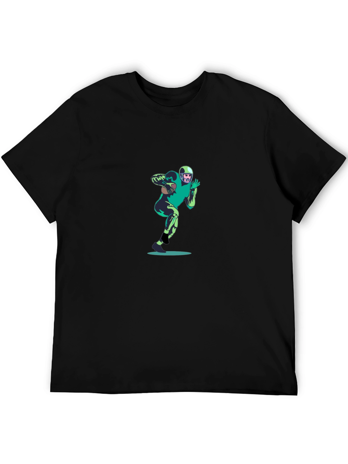 Football Player Graphic Black T-Shirt