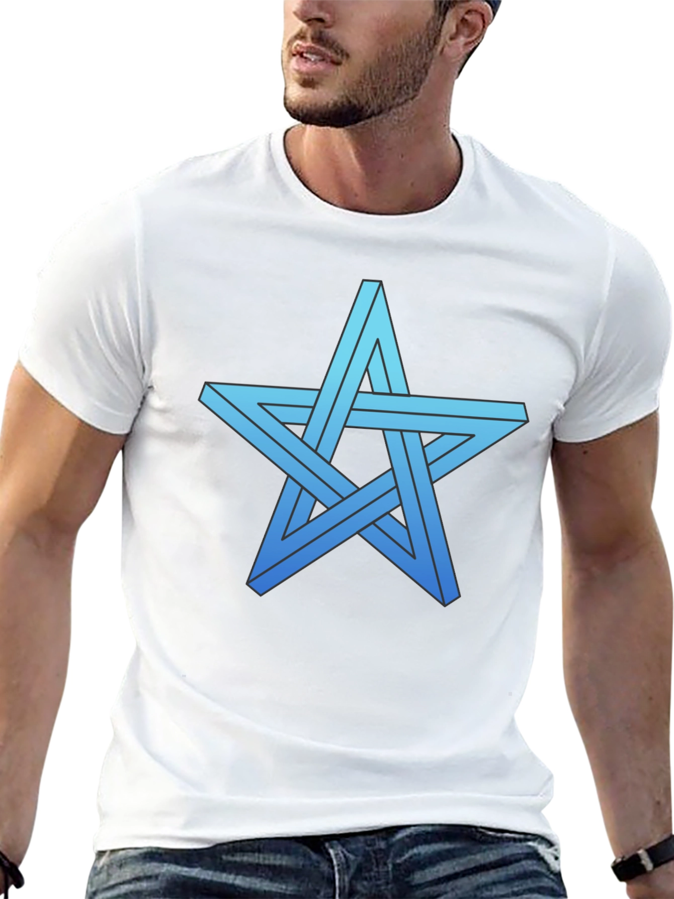 Impossible Star Graphic Tee - Optical Illusion Shirt
