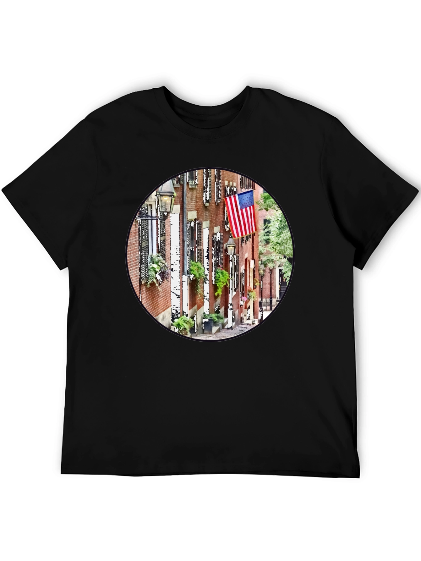 American Pride T-Shirt: Boston Street Scene Graphic Tee