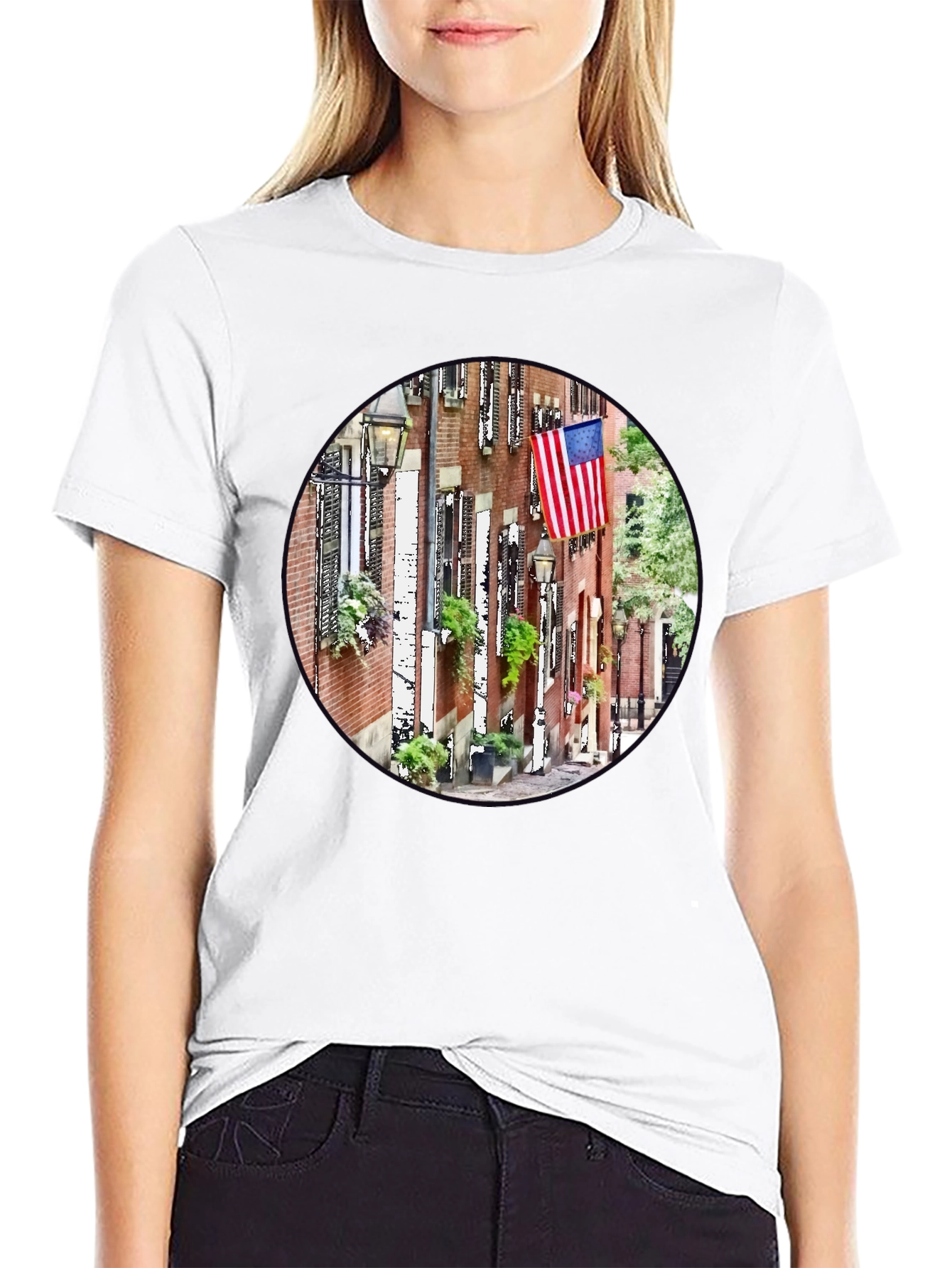 American Pride T-Shirt: Boston Street Scene Graphic Tee