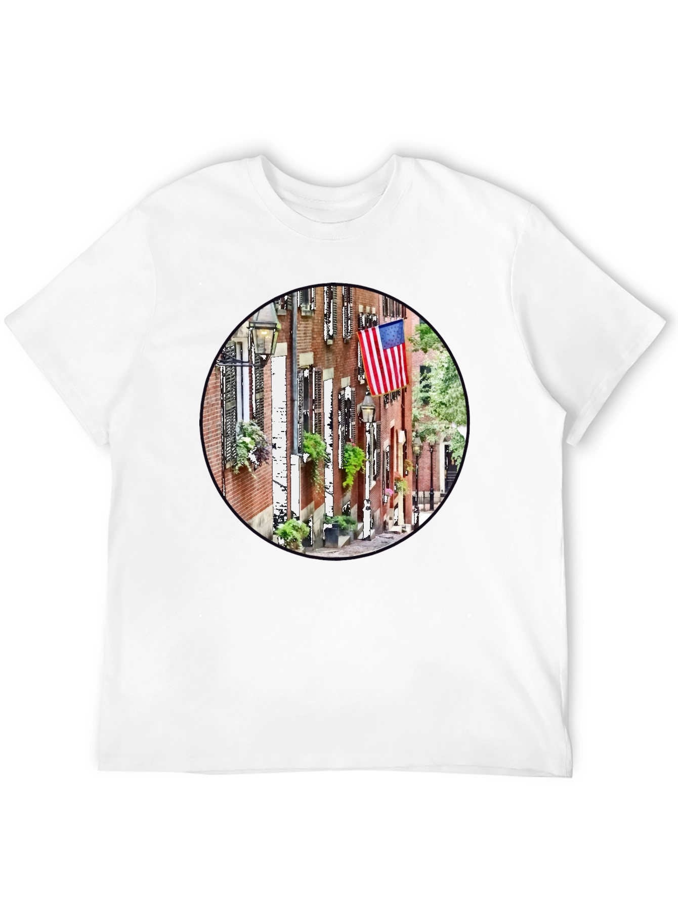 American Pride T-Shirt: Boston Street Scene Graphic Tee