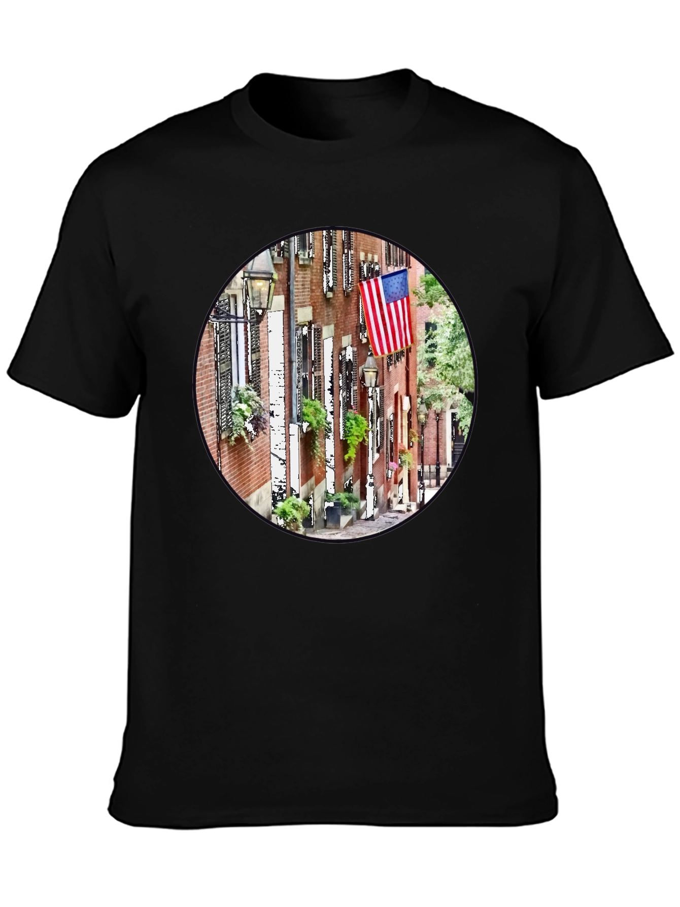 American Pride T-Shirt: Boston Street Scene Graphic Tee