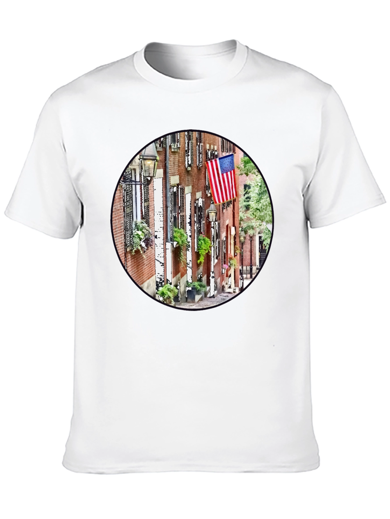 American Pride T-Shirt: Boston Street Scene Graphic Tee