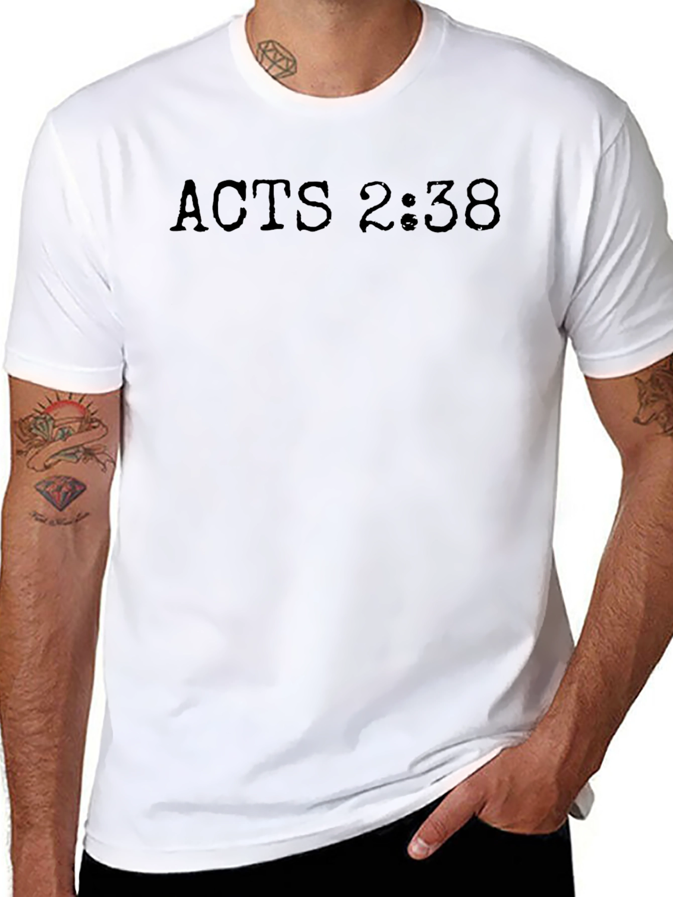 Acts 2:38 Black Christian T-Shirt