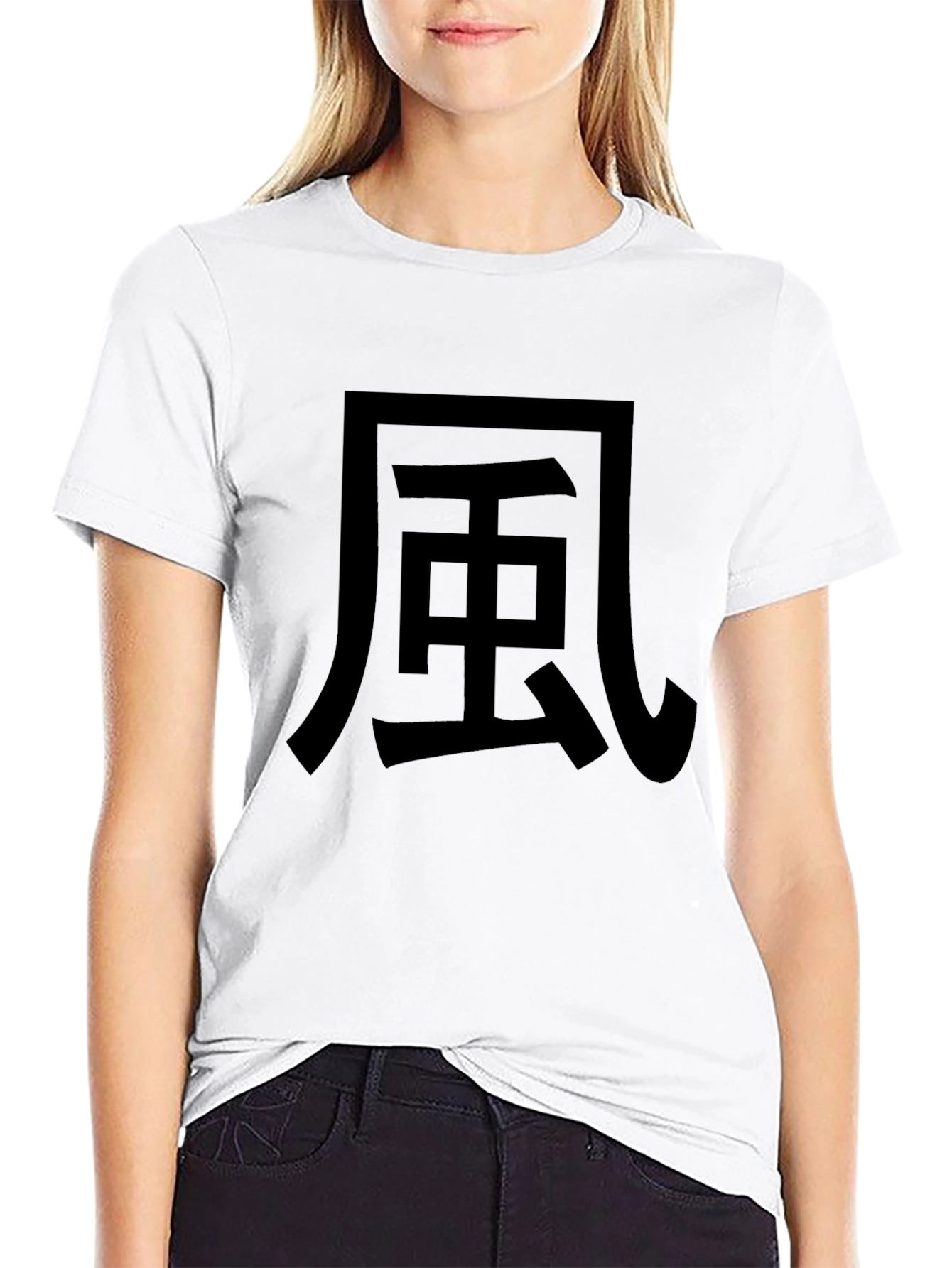 Kanji Wind Graphic Tee - Black Cotton T-Shirt