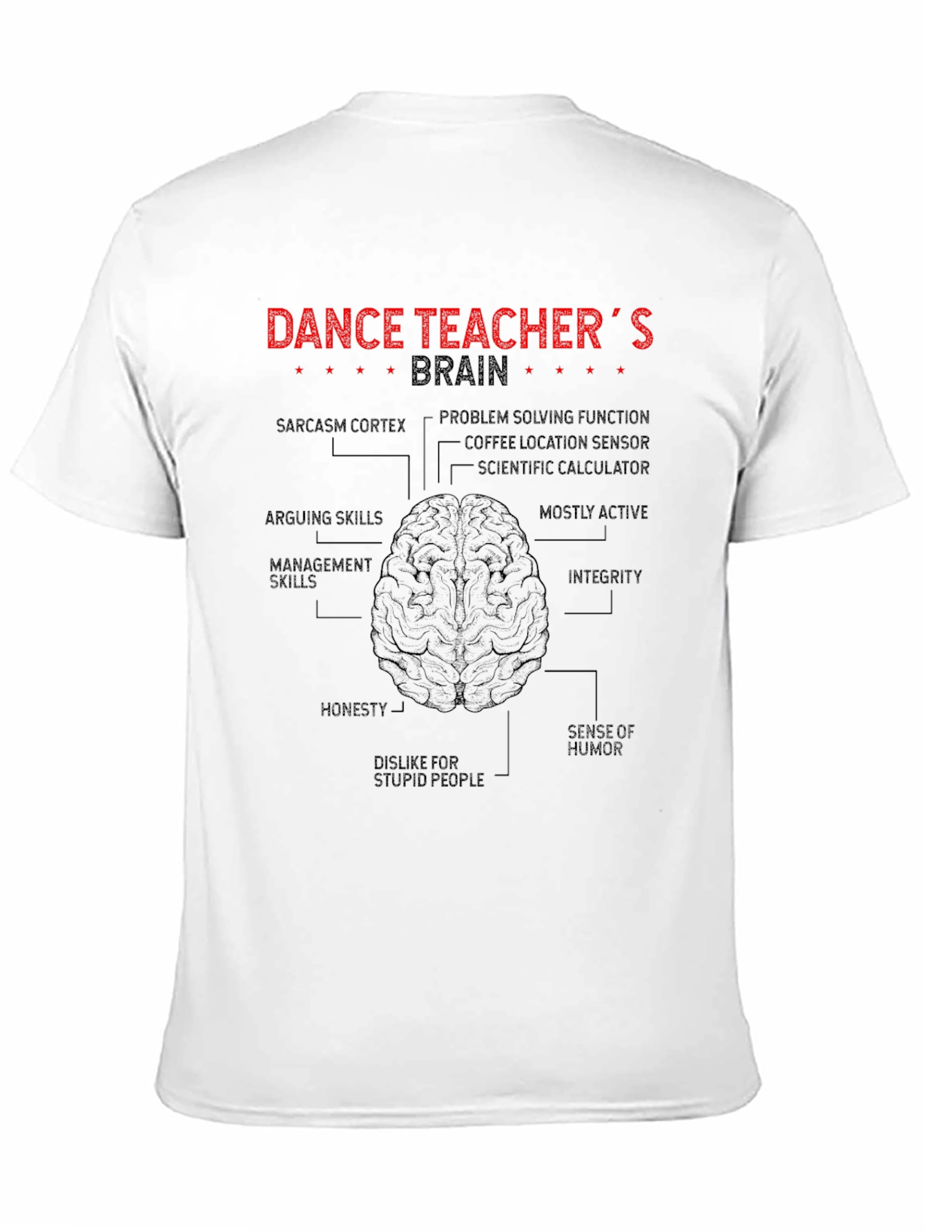 Dance Teacher Brain Anatomy T-Shirt Funny Gift