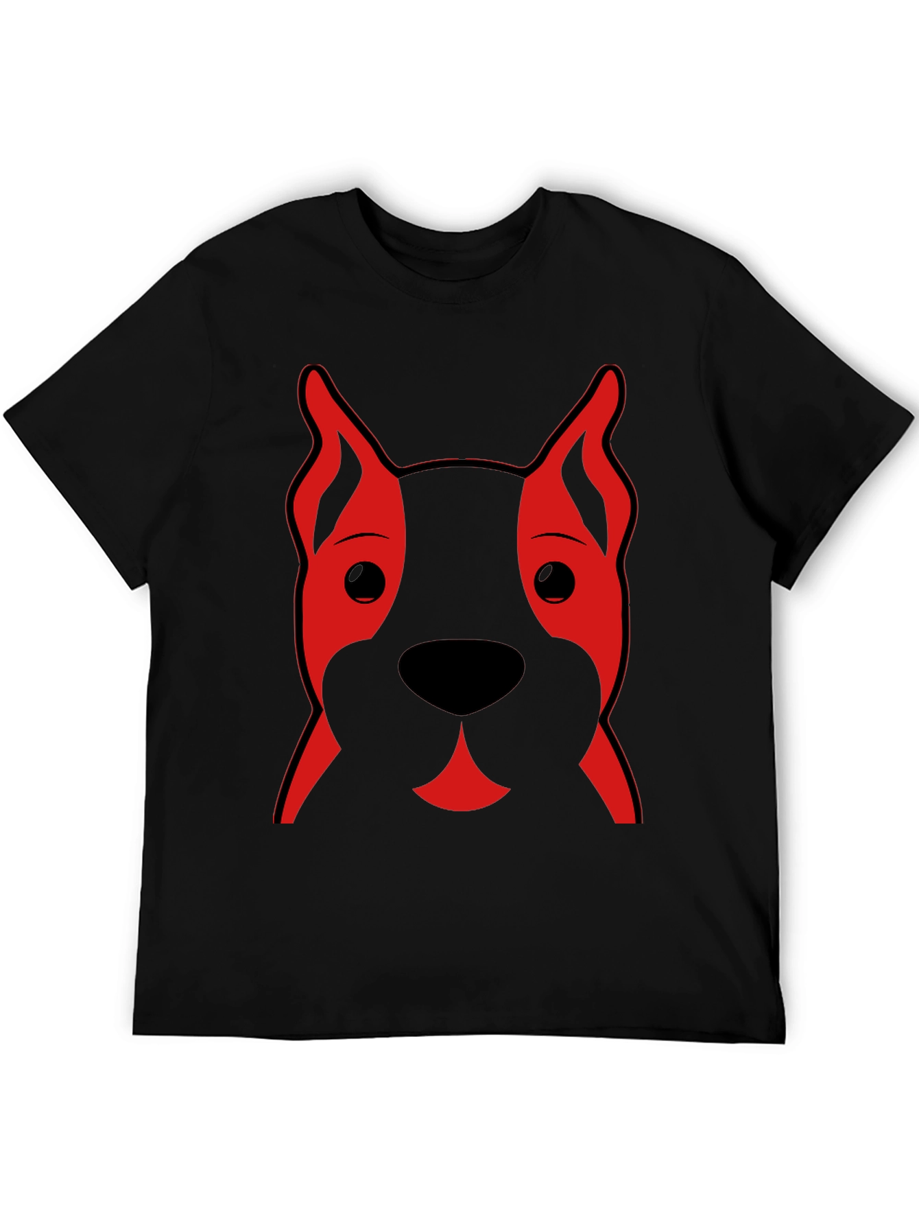 Dog Face Graphic Tee - Black