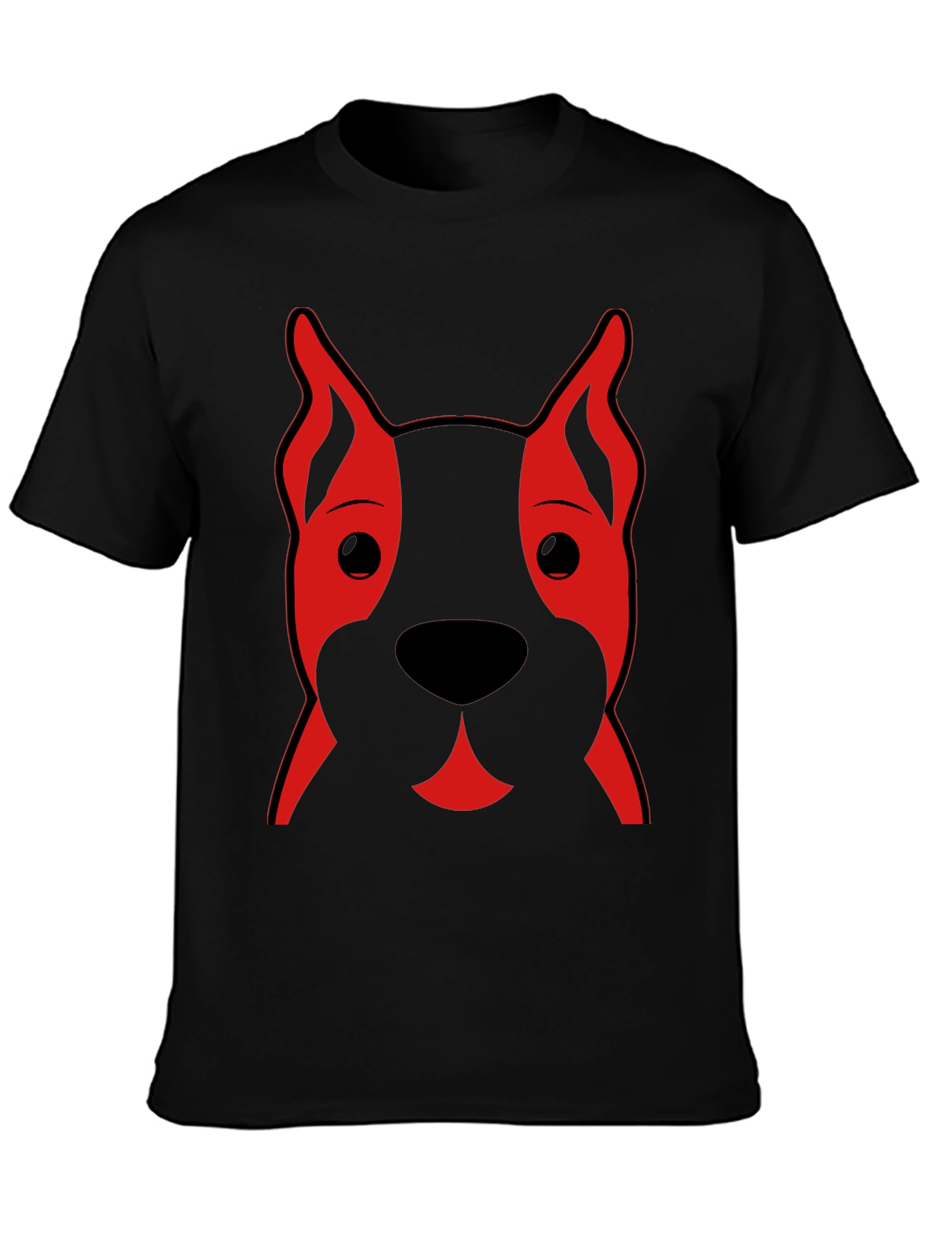 Dog Face Graphic Tee - Black