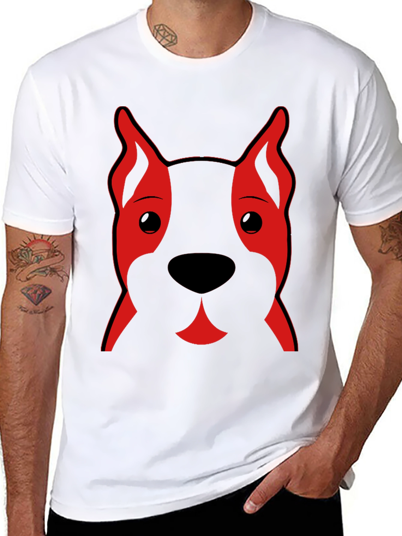 Dog Face Graphic Tee - Black